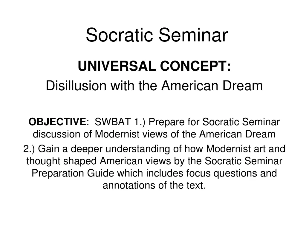 socratic seminar