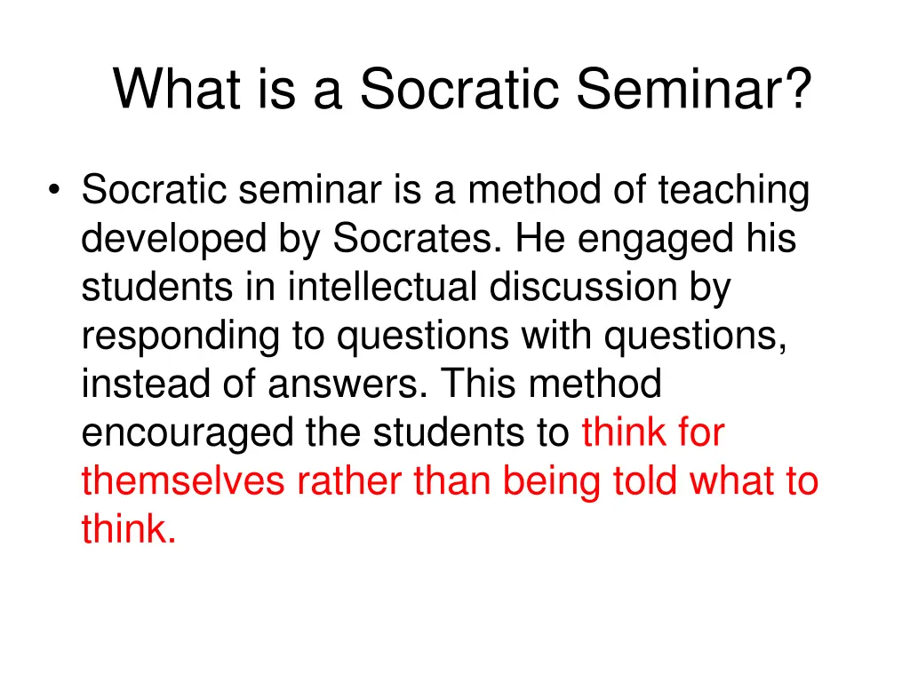 what is a socratic seminar