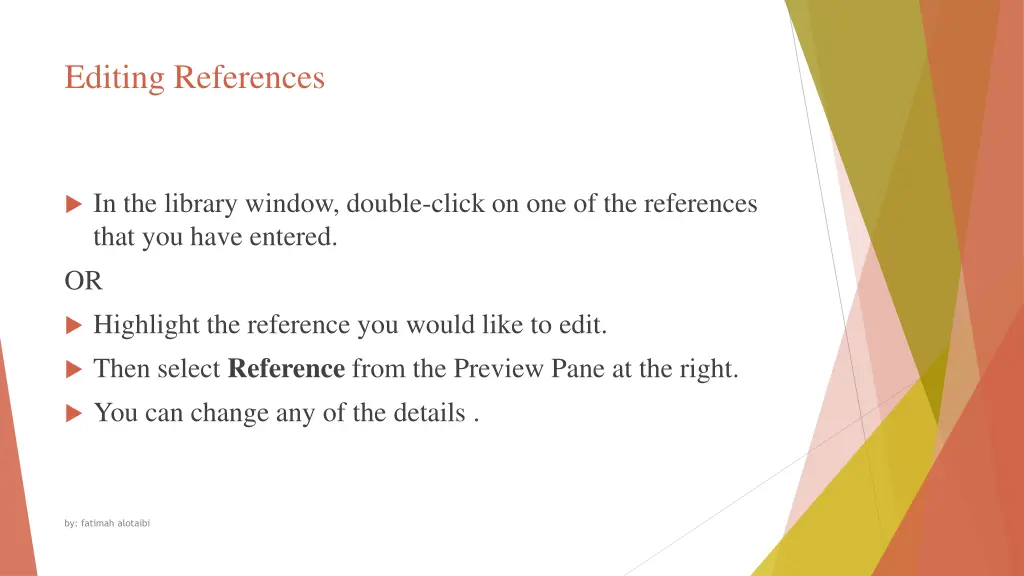 editing references