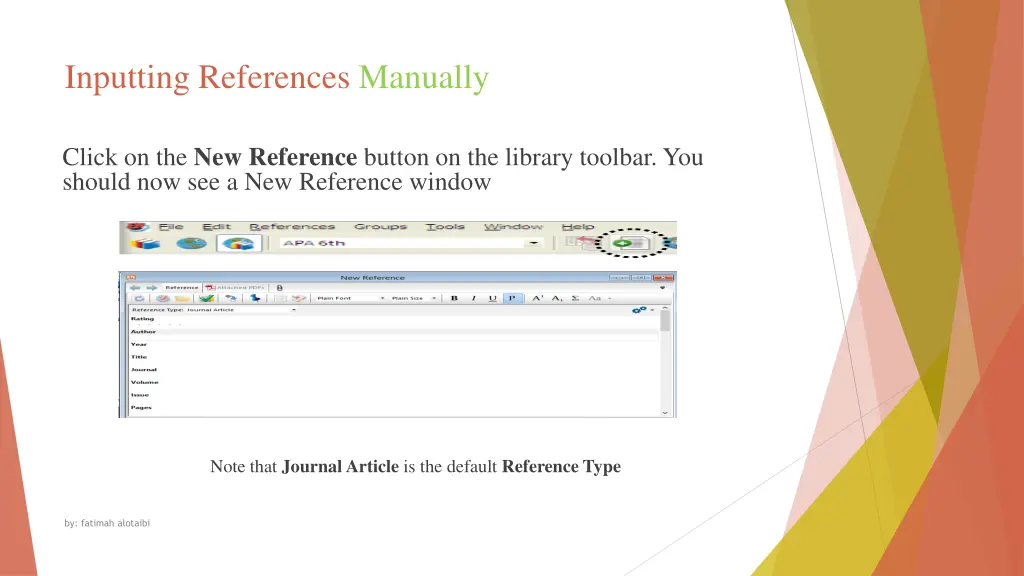 inputting references manually