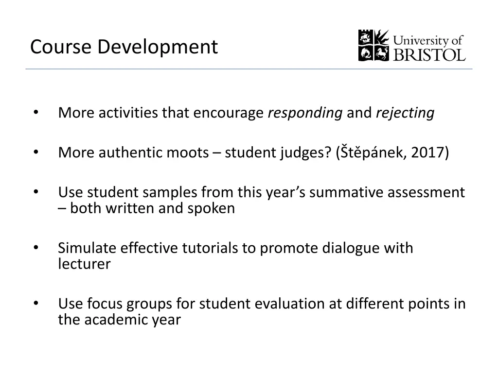 course development