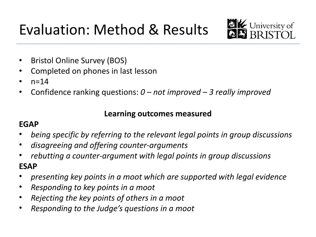 evaluation method results