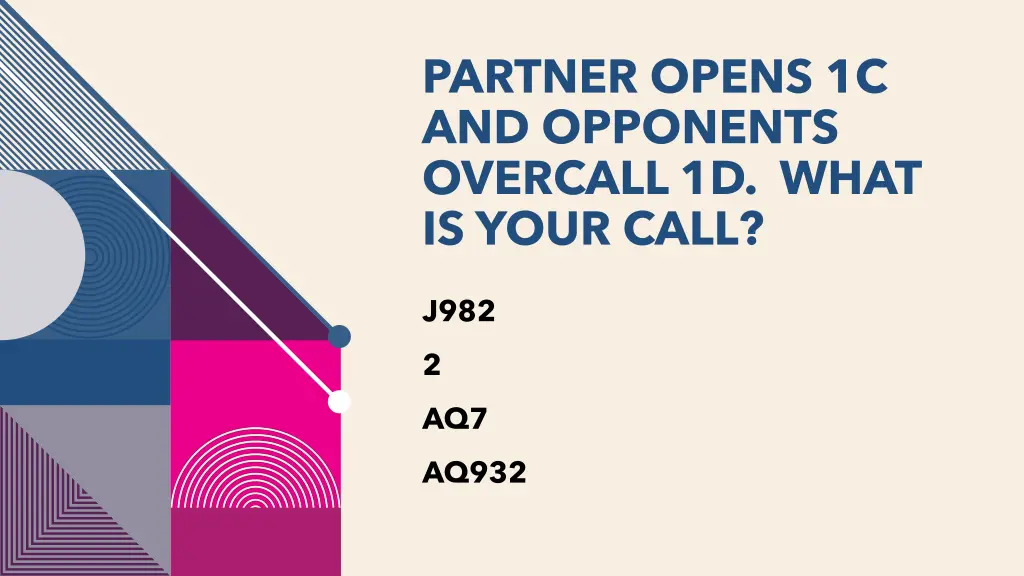 partner opens 1c and opponents overcall 1d what 1