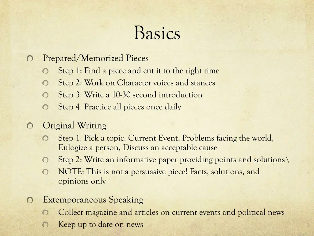 basics