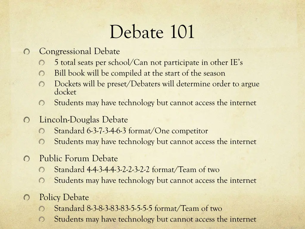 debate 101