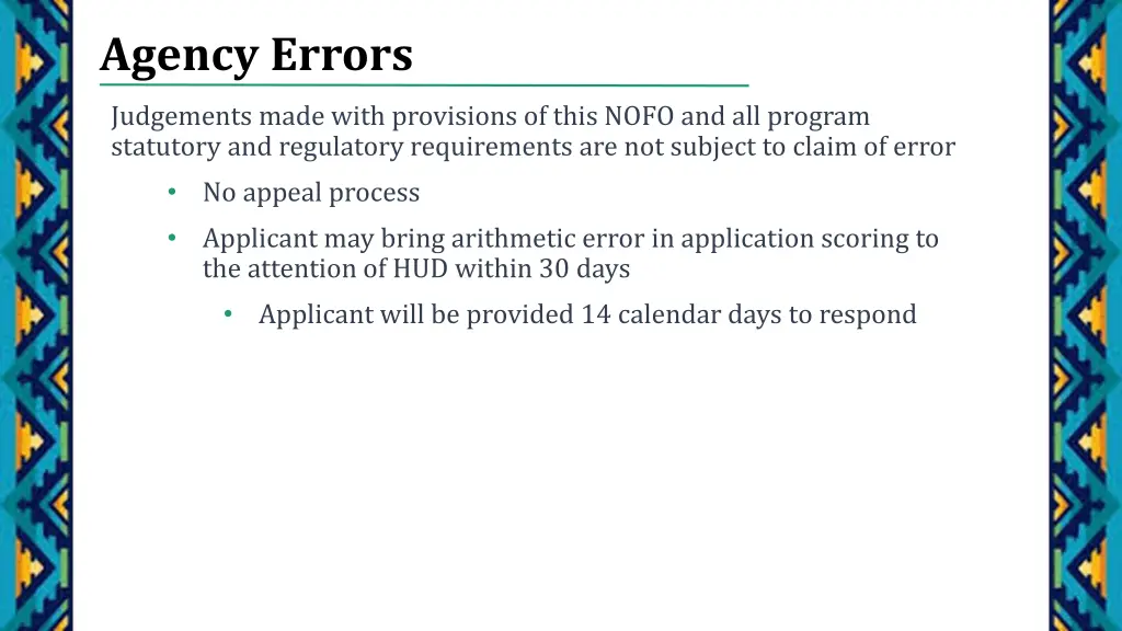 agency errors