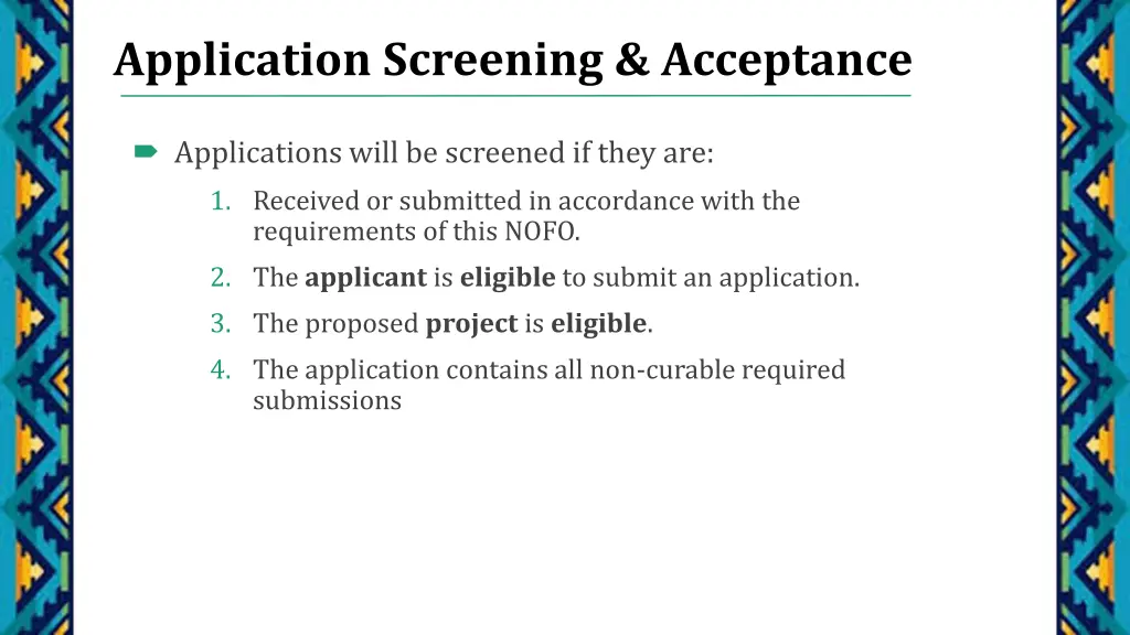 application screening acceptance