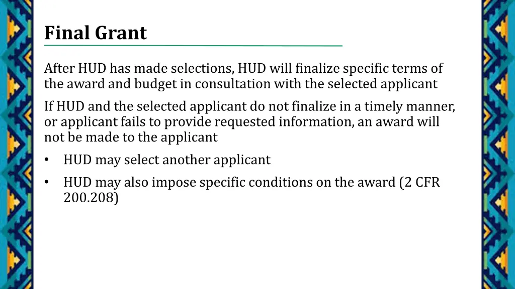 final grant