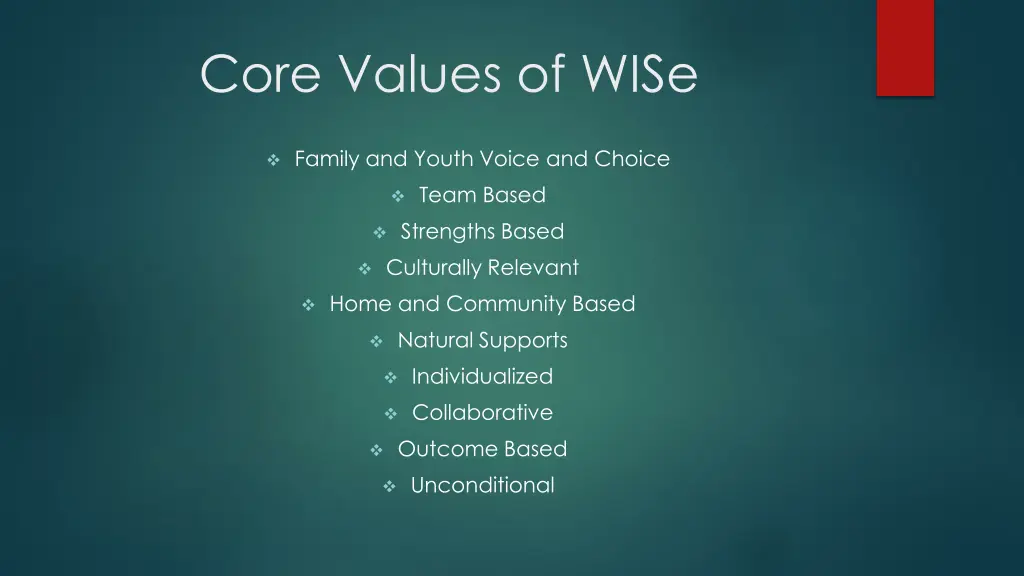 core values of wise