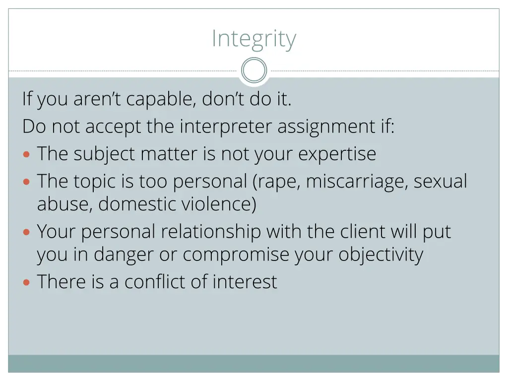 integrity