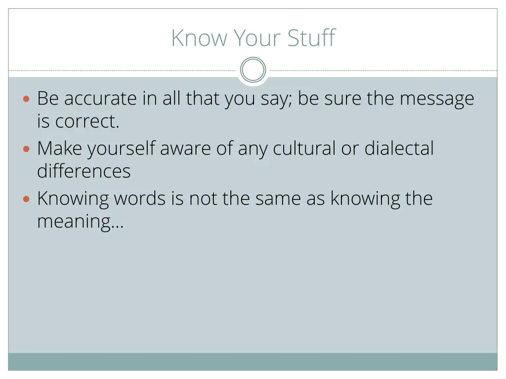 know your stuff