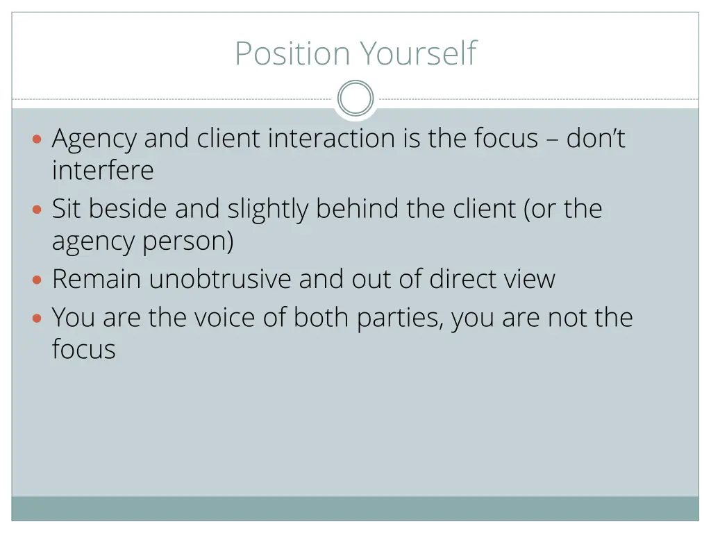 position yourself