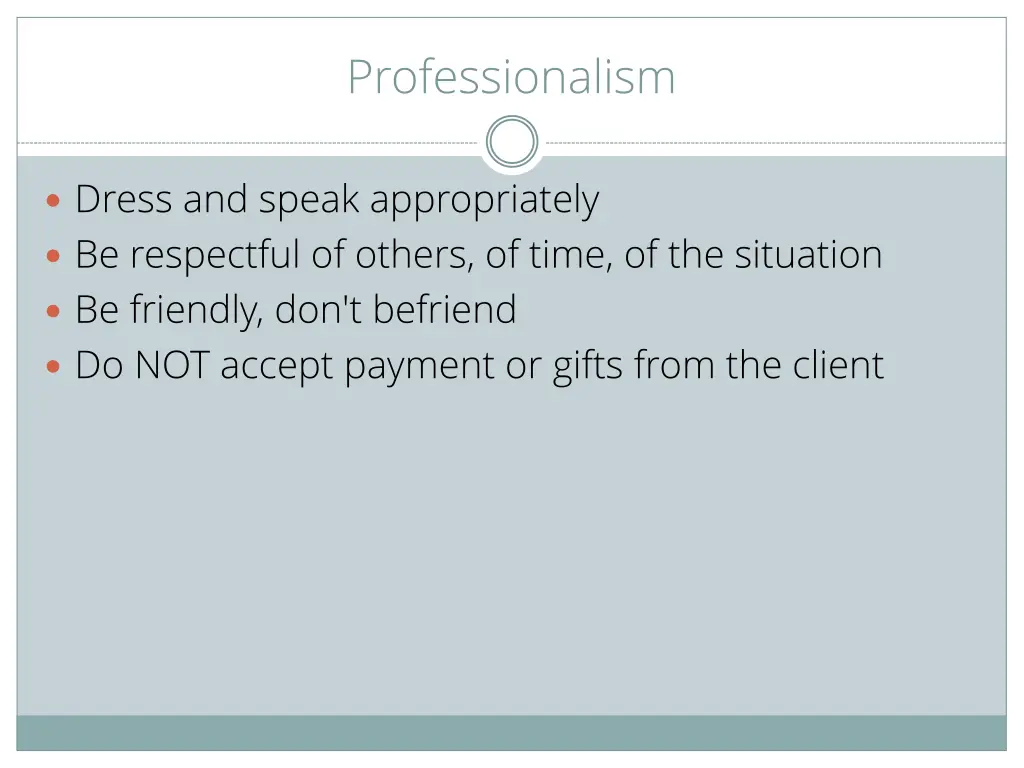 professionalism