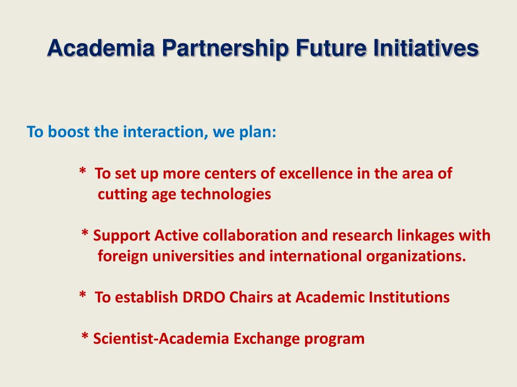 academia partnership future initiatives