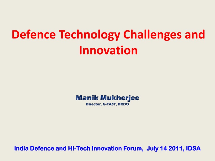 defence technology challenges and innovation