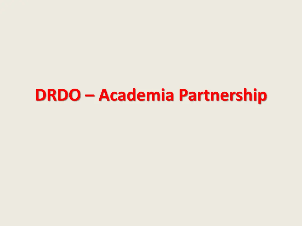 drdo academia partnership