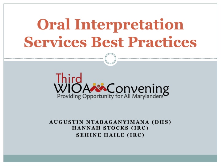 oral interpretation services best practices