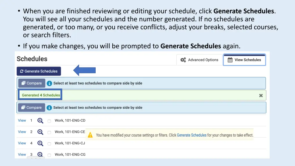 generating schedules