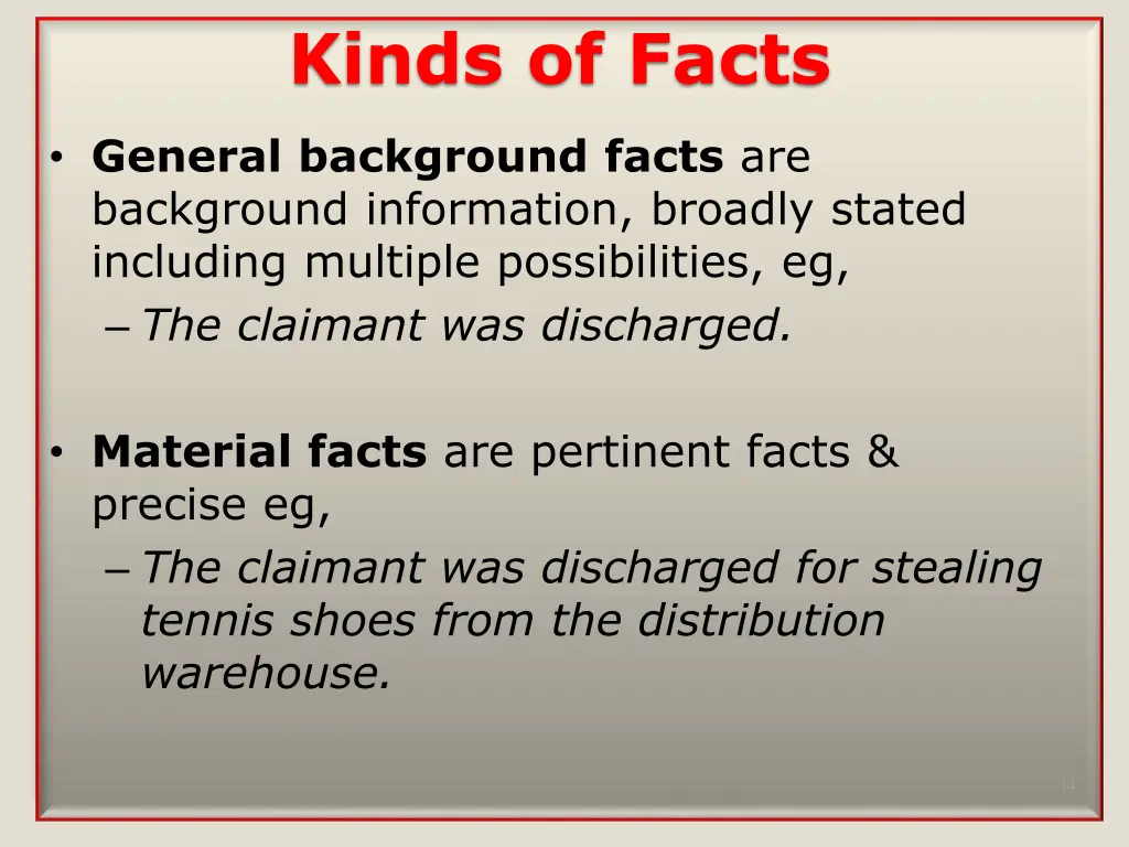 kinds of facts