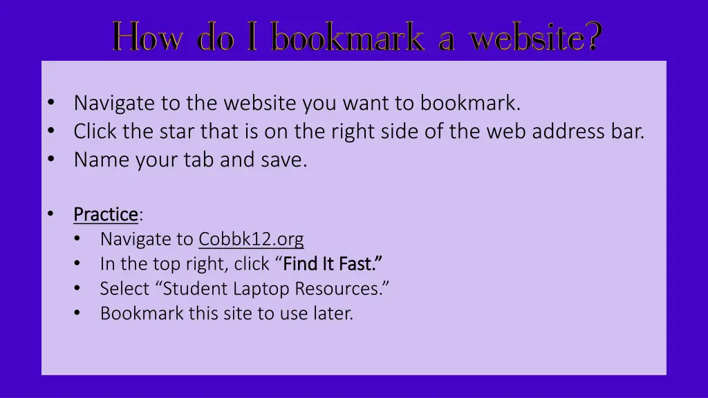 navigate to the website you want to bookmark