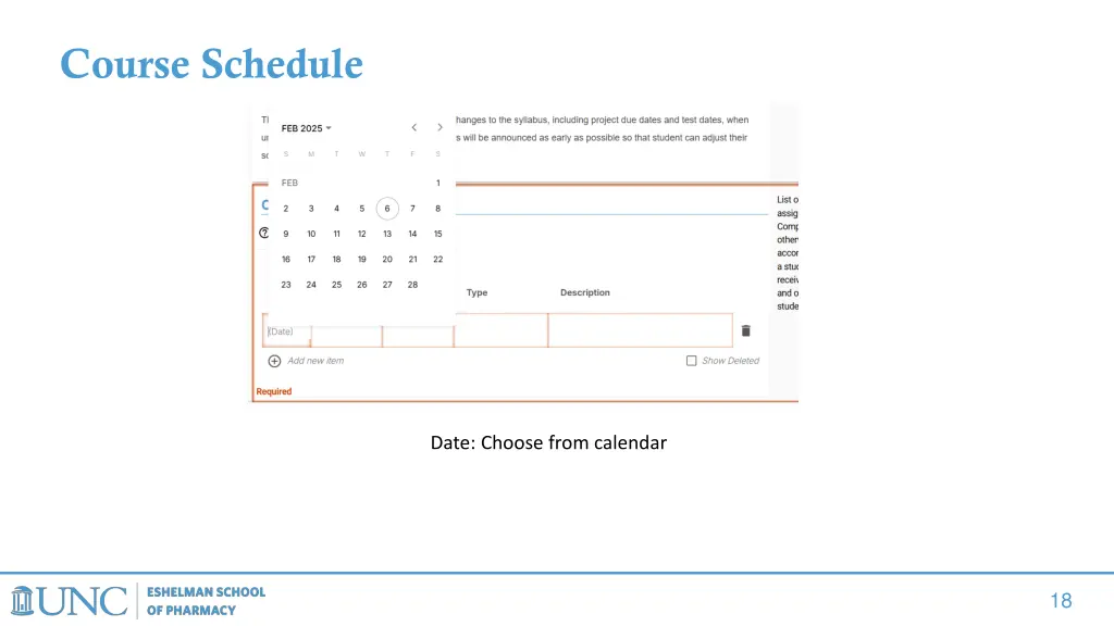 course schedule 1