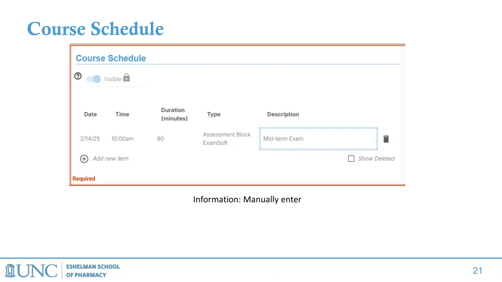 course schedule 4