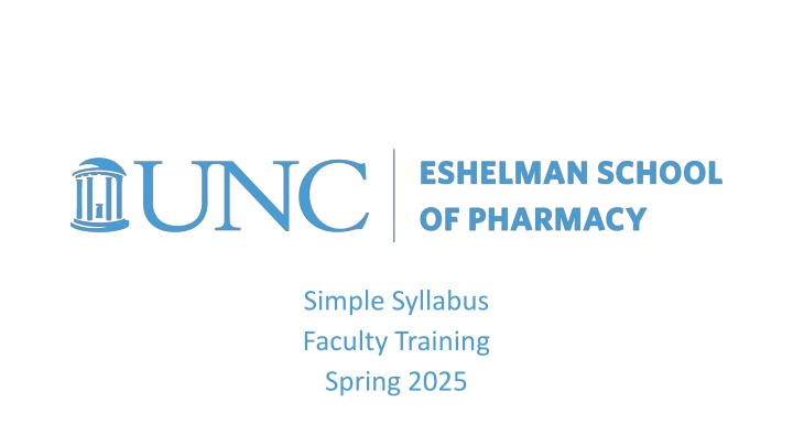 simple syllabus faculty training spring 2025