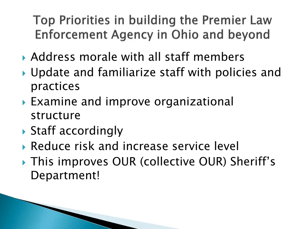 address morale with all staff members update