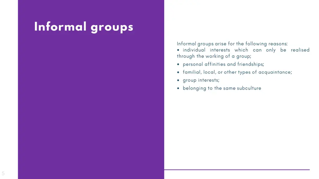 informal groups