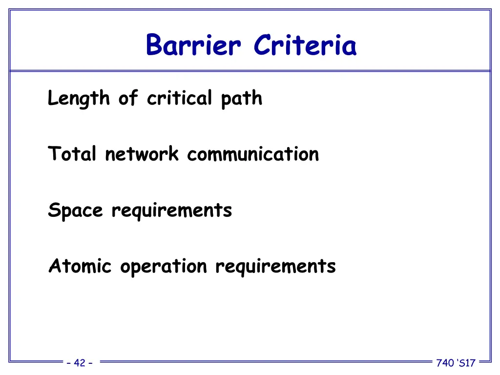 barrier criteria