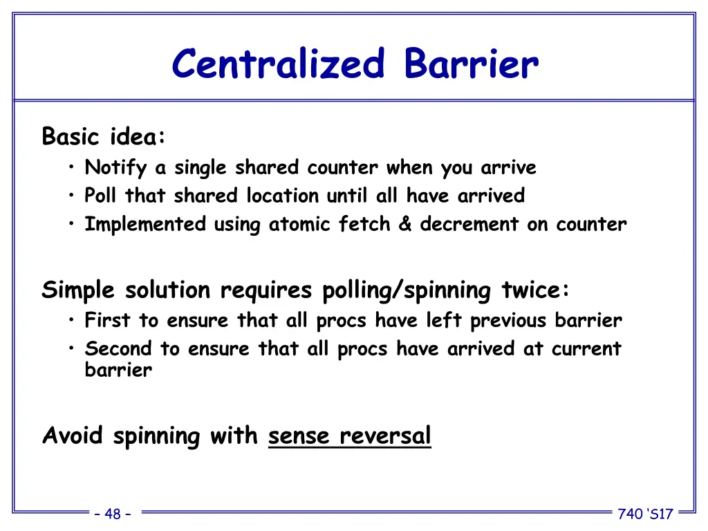 centralized barrier 2