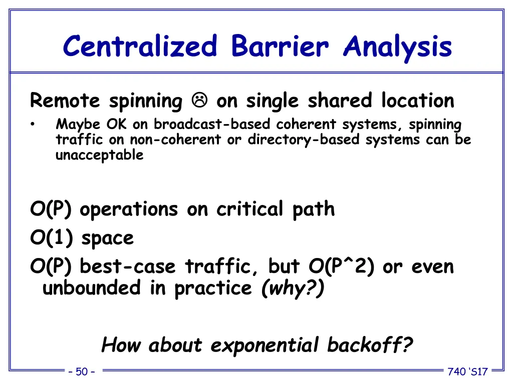 centralized barrier analysis