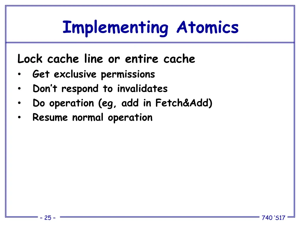 implementing atomics