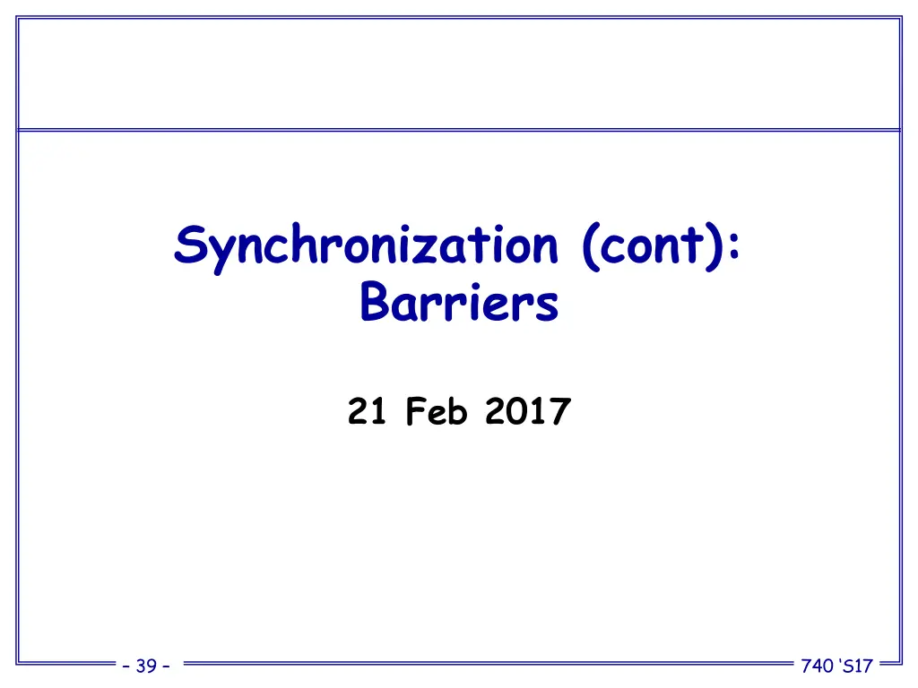synchronization cont barriers