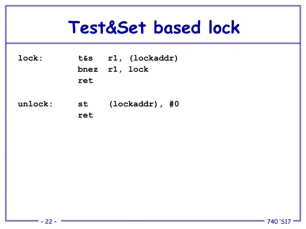 test set based lock