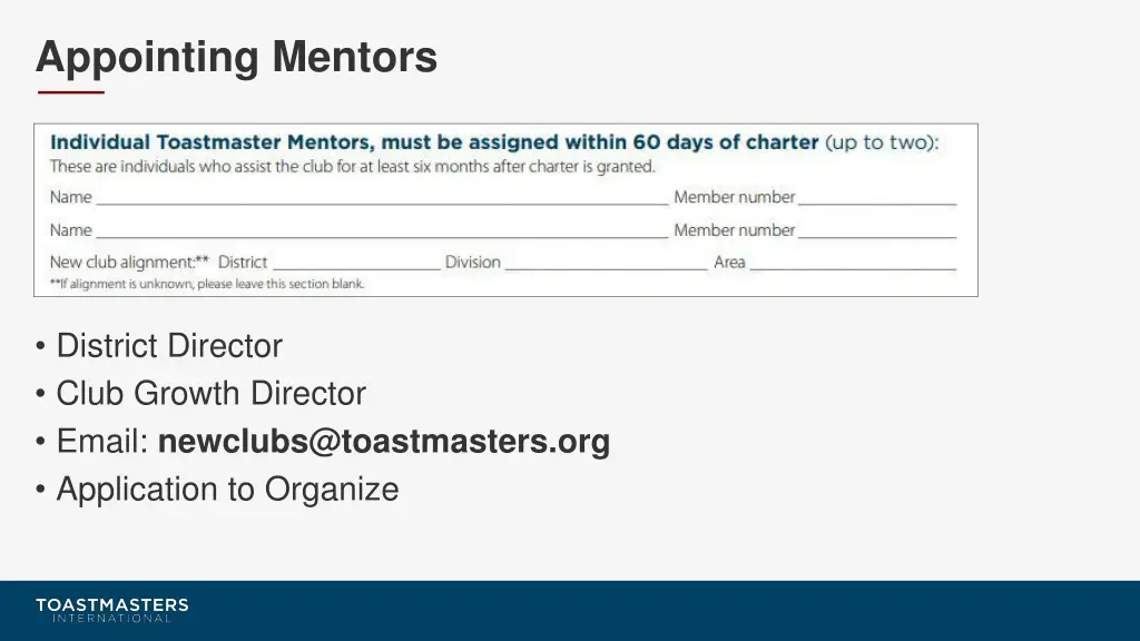 appointing mentors