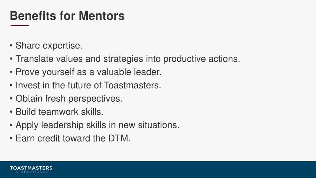 benefits for mentors