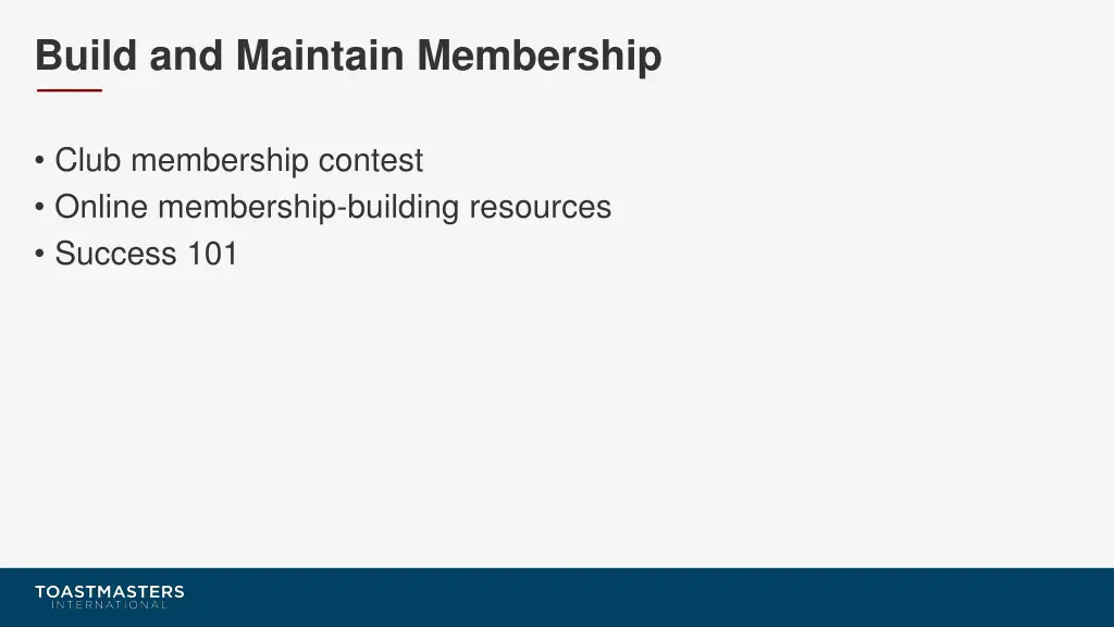 build and maintain membership 2