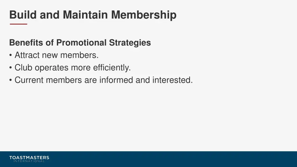 build and maintain membership 4