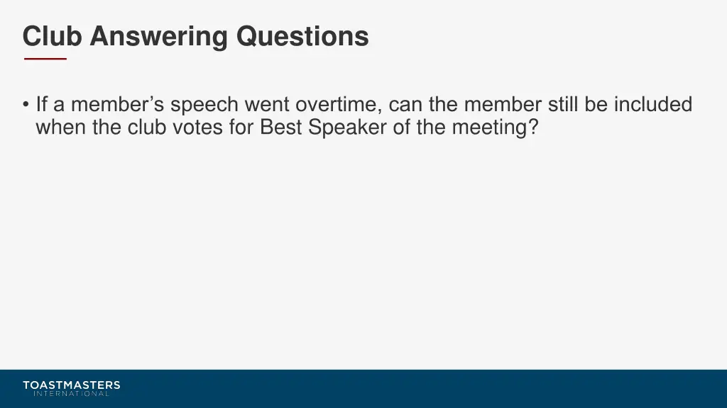 club answering questions