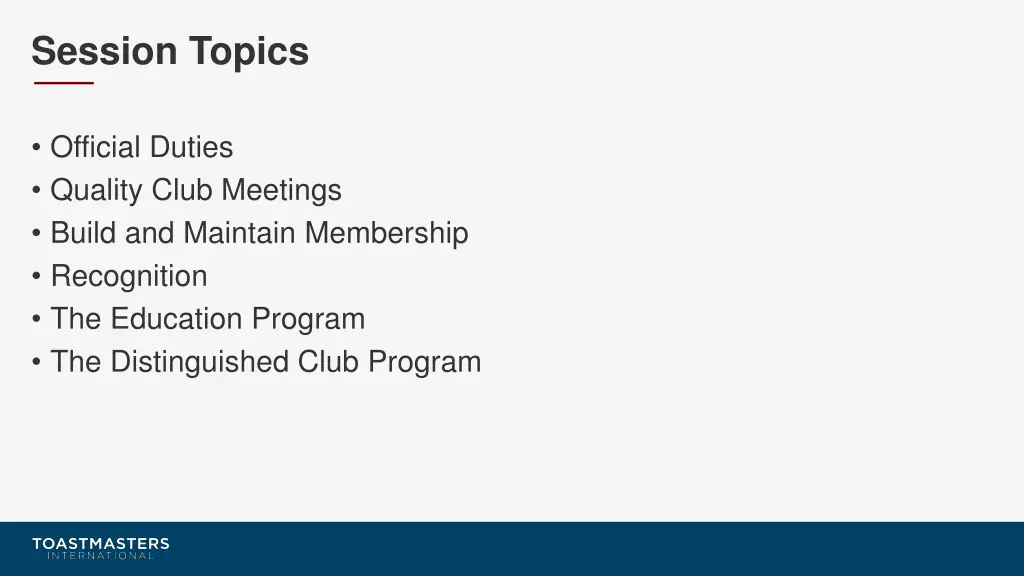 session topics