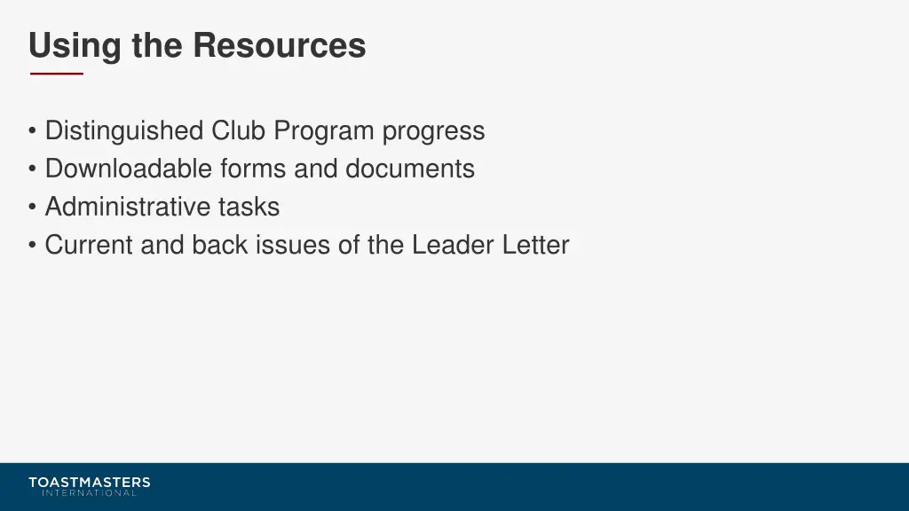 using the resources