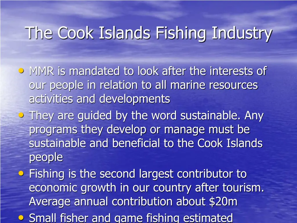 the cook islands fishing industry