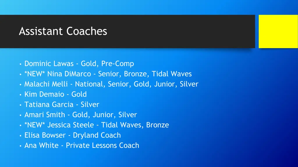 assistant coaches