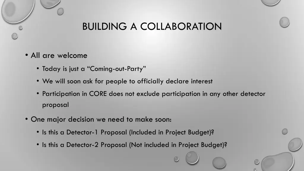 building a collaboration