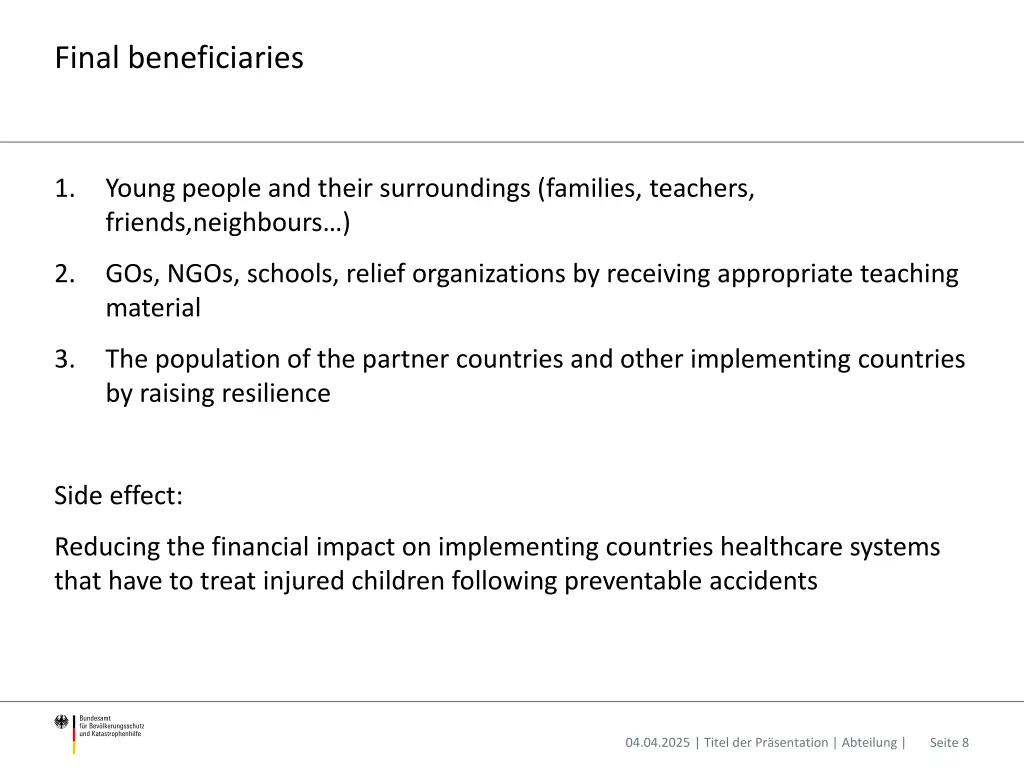final beneficiaries