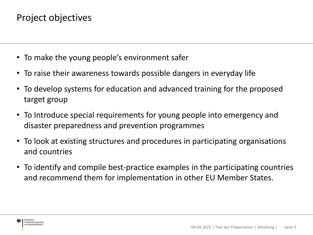 project objectives