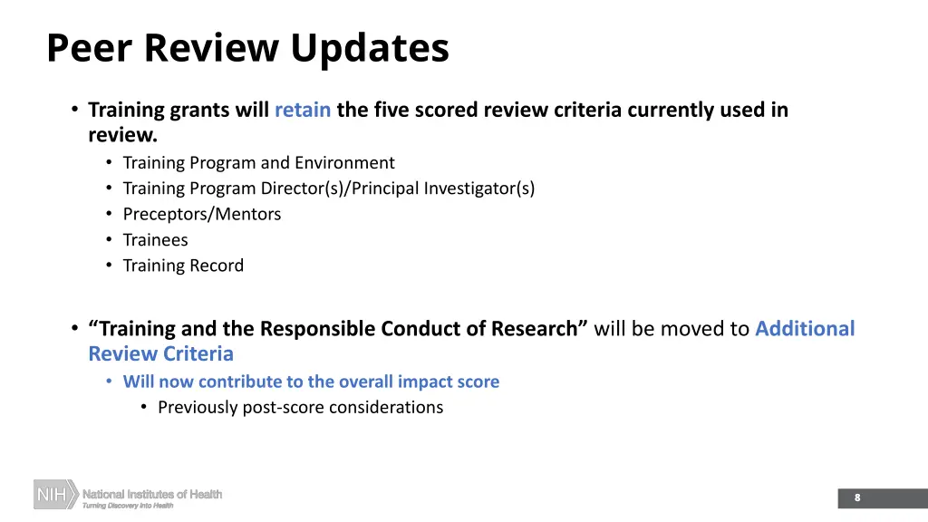 peer review updates