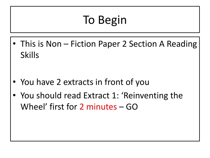 to begin