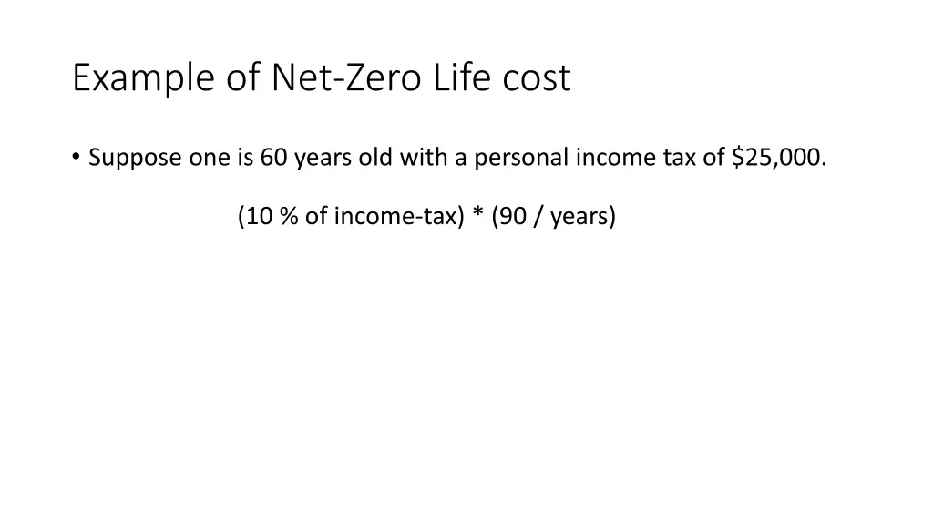 example of net zero life cost 1